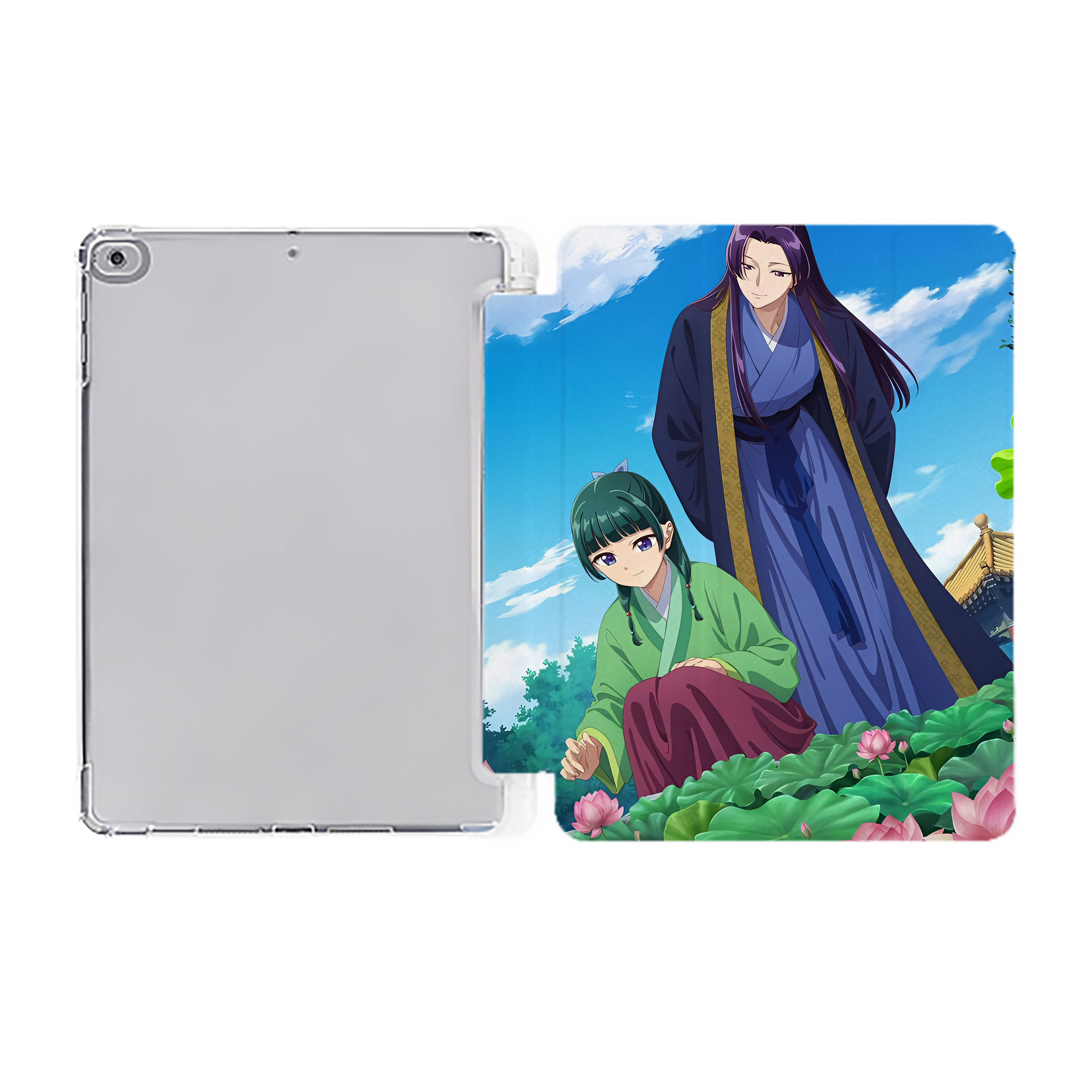 （画像用） 薬屋のひとりごと The Apothecary Diaries IPad ケース ペン収納付き 三つ折りスタンド PUレザー×シリコン 対応機種9.5/10.5/10.9インチ